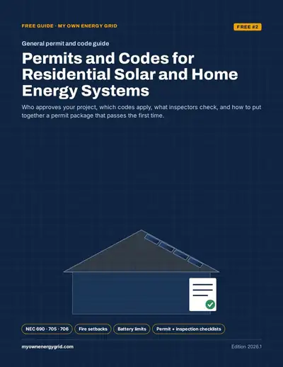 Cover of the free guide: Permits and codes for residential solar